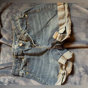 Stylish Denim Shorts with Rolled Hem